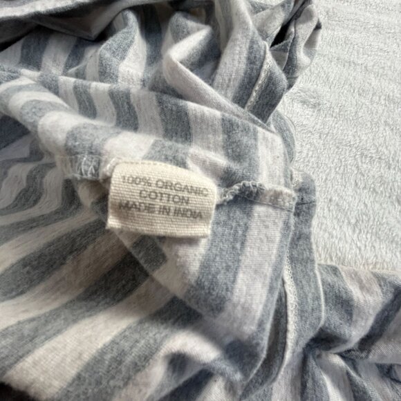 Synergy Womens Gray Striped Long-Sleeve Organic Cotton Tunic Top Cowl Neck Large - Picture 4 of 8